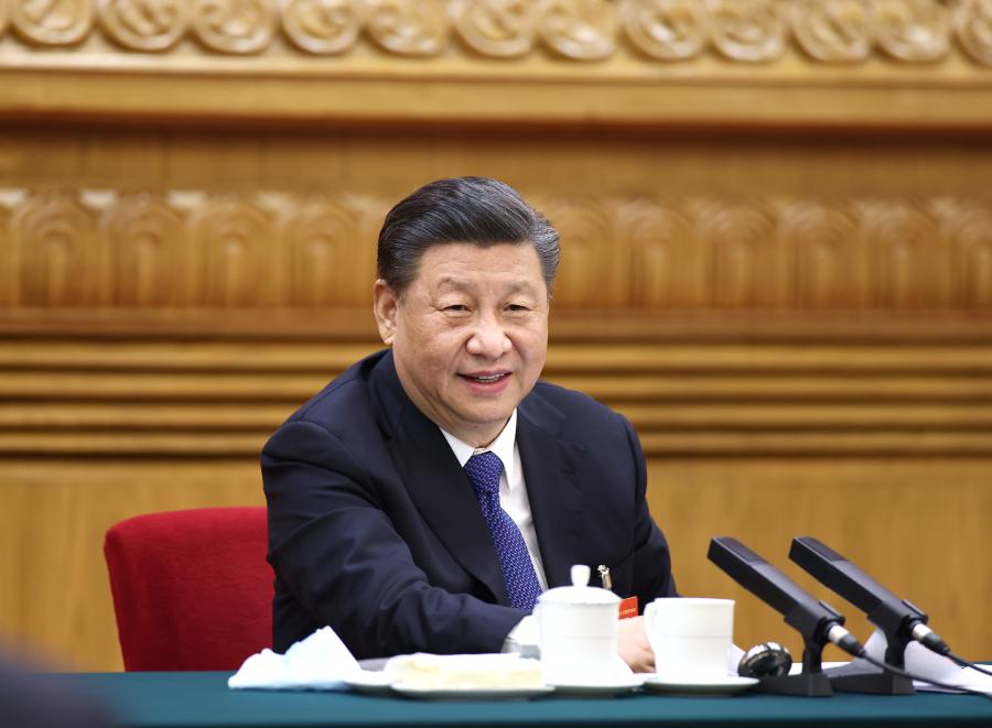 3月5日，习近平总书记参加内蒙古代表团审议。