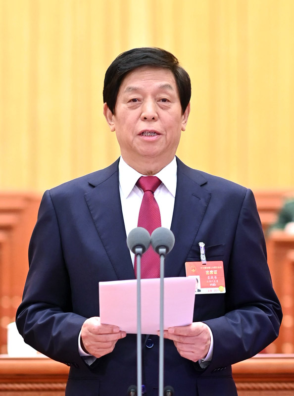3月11日，第十三届全国人民代表大会第四次会议在北京人民大会堂闭幕。大会主席团常务主席、执行主席栗战书主持闭幕会并发表讲话。