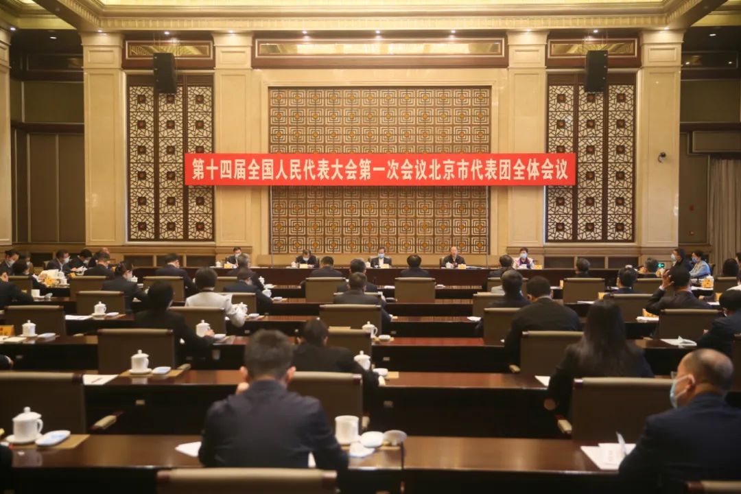 十四届全国人大一次会议北京市代表团召开全体会议——会议现场