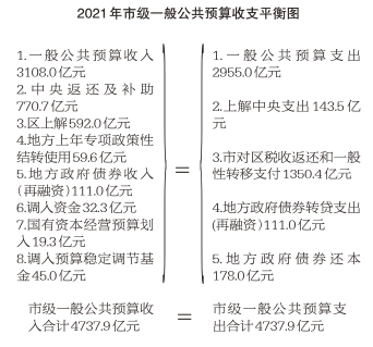 2021年市级一般公共预算收支平衡图