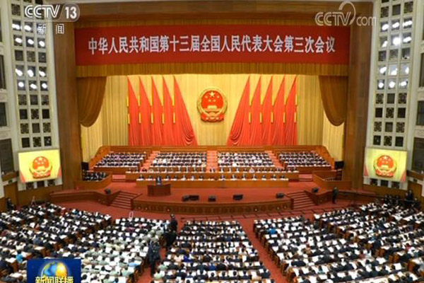 十三届全国人大三次会议举行第二次全体会议