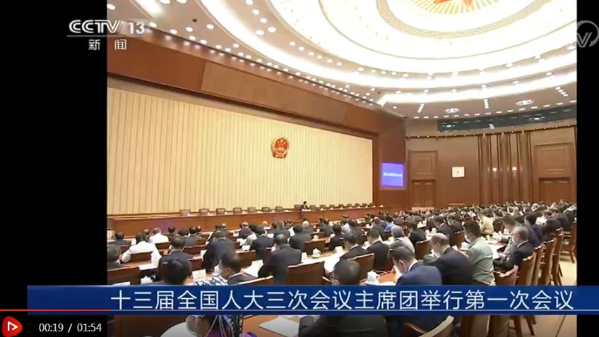 十三届全国人大三次会议主席团举行第一次会议
